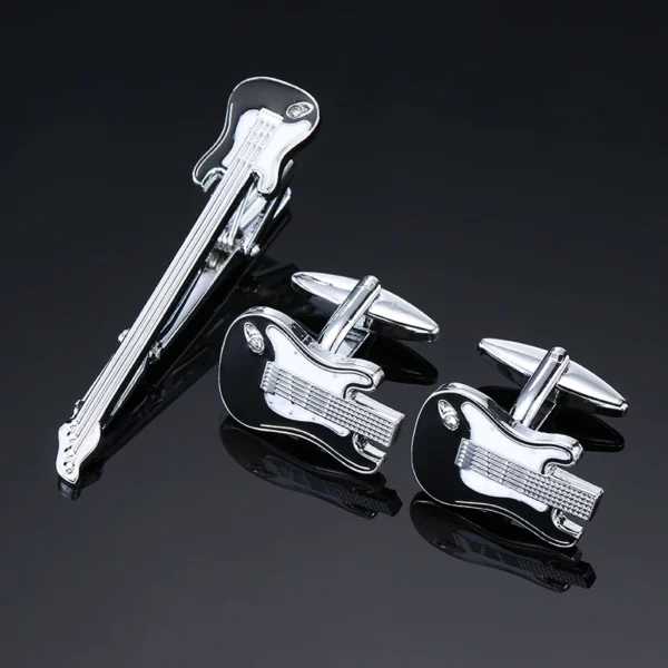 Guitar cufflinks tie clip set - Image 2