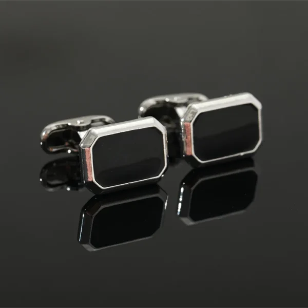 Rectangular Black Silver Contour